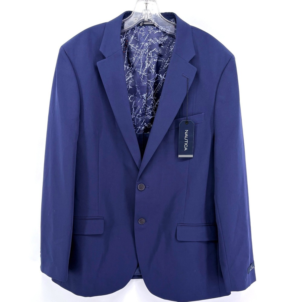 Nautica Ventura Modern Fit Blazer Mens 42R Navy Blue Sport Coat NA020001 NEW